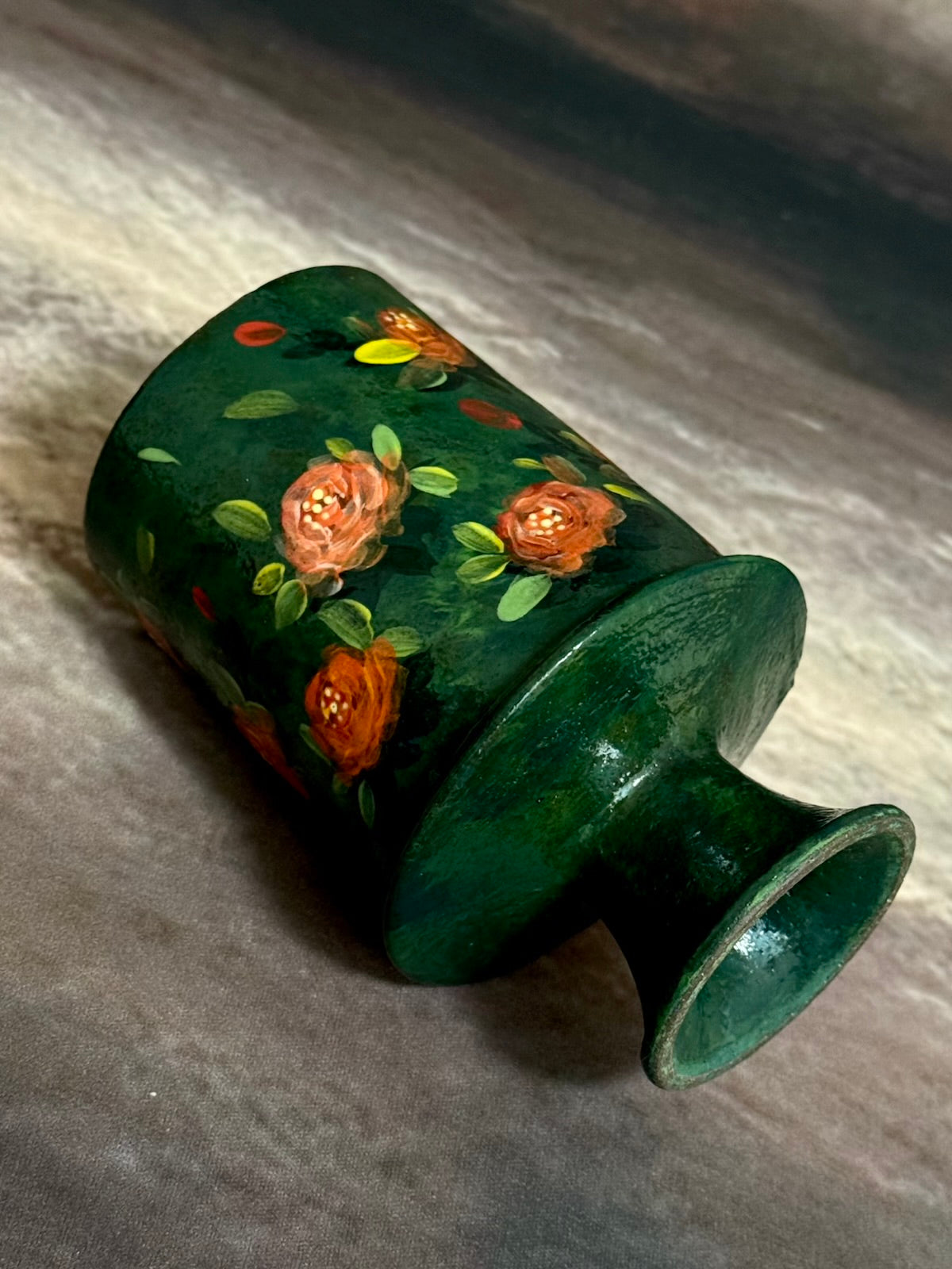 Forest Blaze Rose Ruffled Pedestal Mug