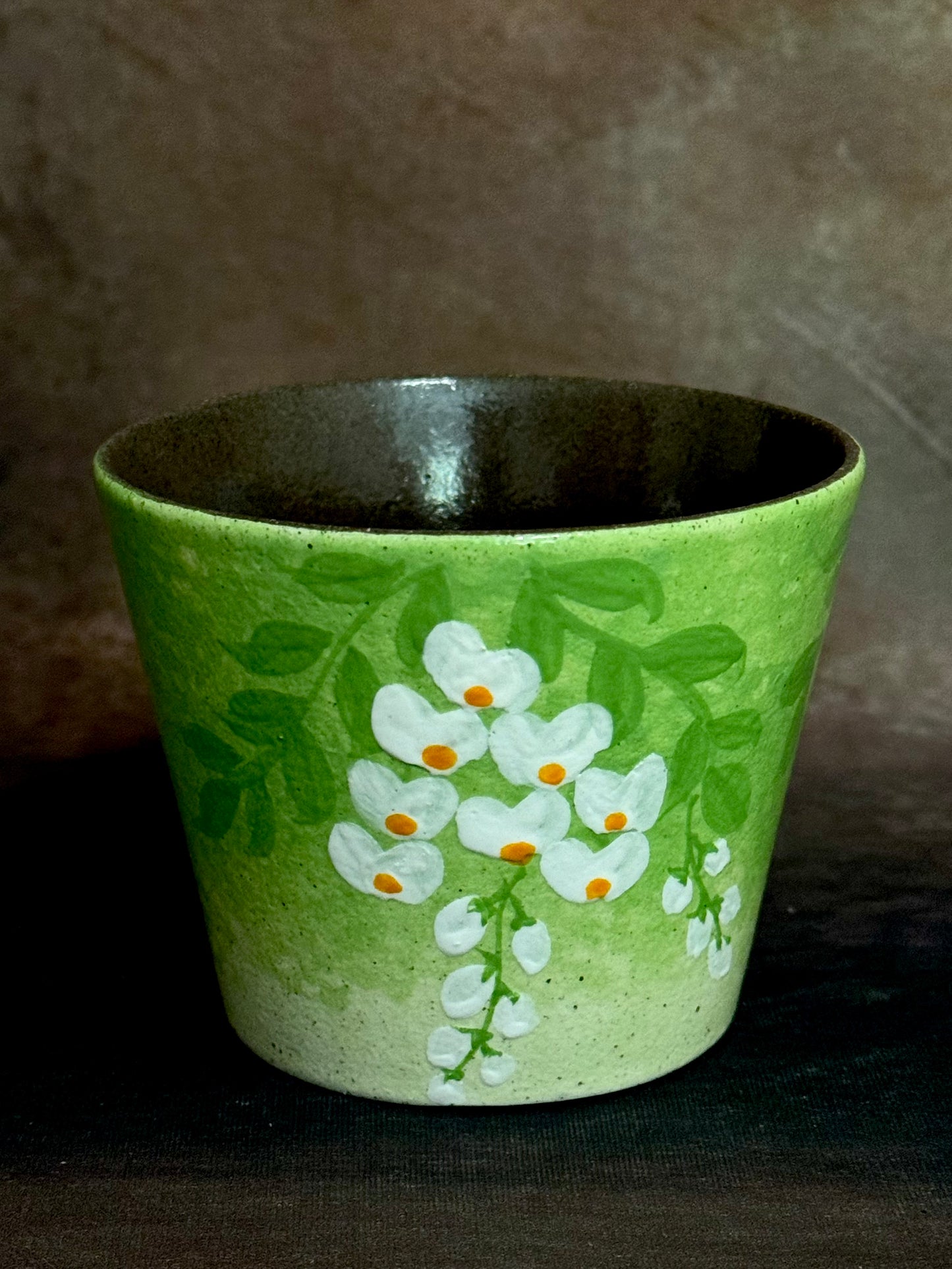 Jade Haze & White Wisteria Hand Cup