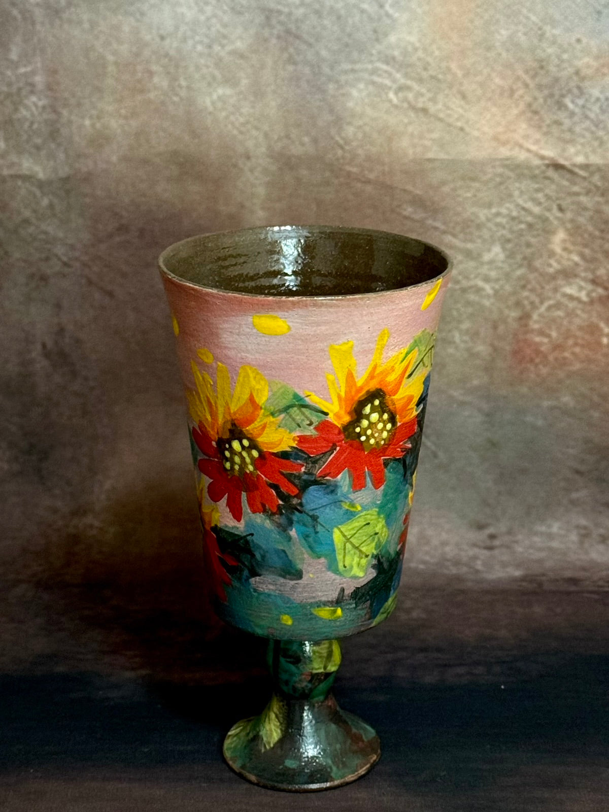 Summer Dusk Blaze Sunflower Tall Goblet