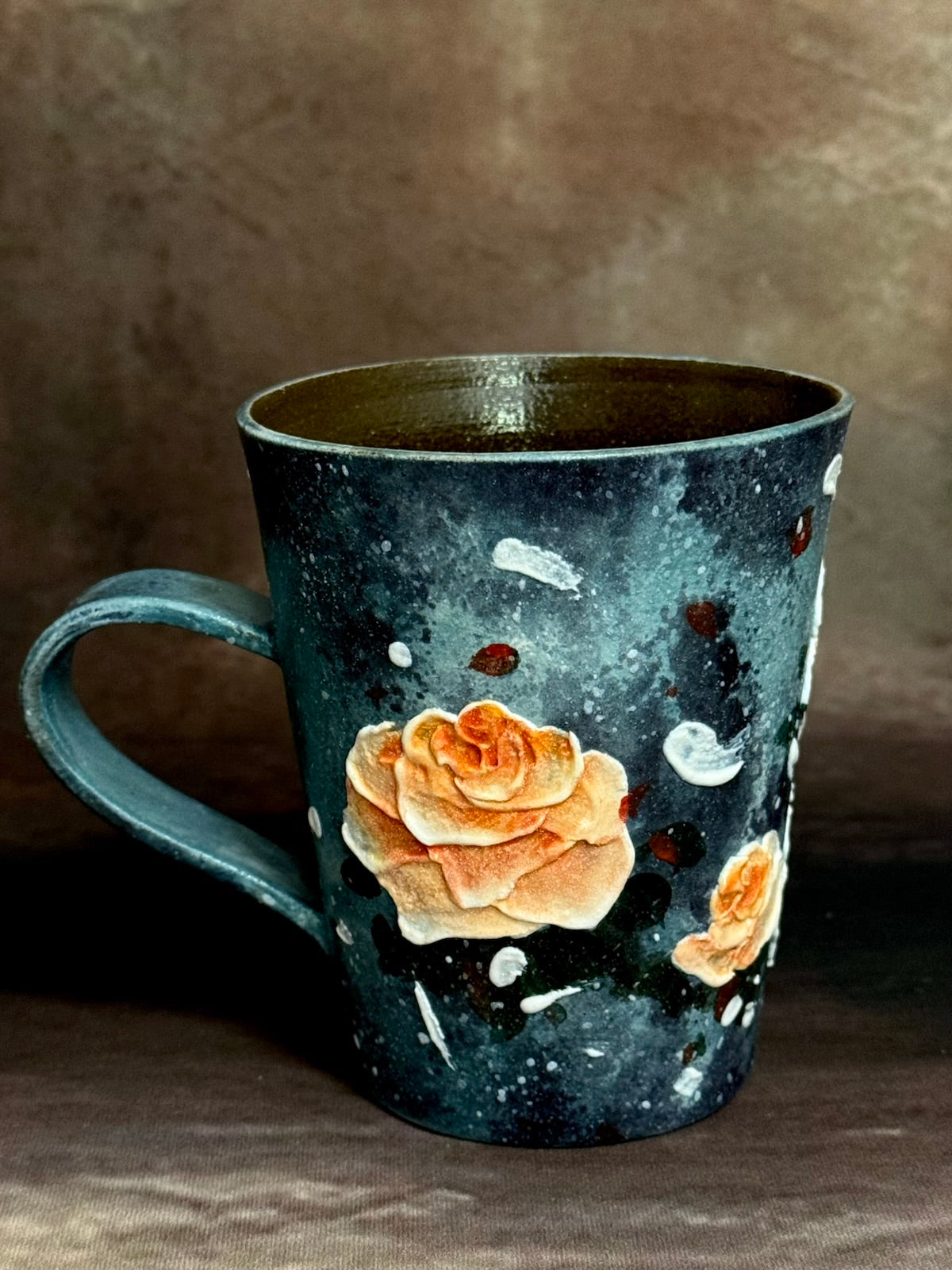 Starry Night Apricot Rose Mug
