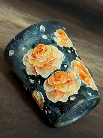 Starry Night Apricot Rose Mug