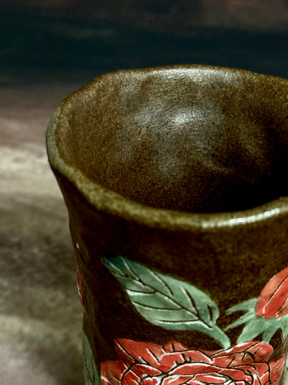 Wild Rose Crackle Handheld Mug