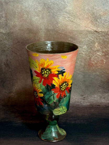 Summer Dusk Blaze Sunflower Tall Goblet