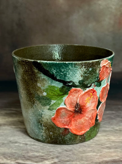 Mist Veil & Orange Hibiscus Hand Cup