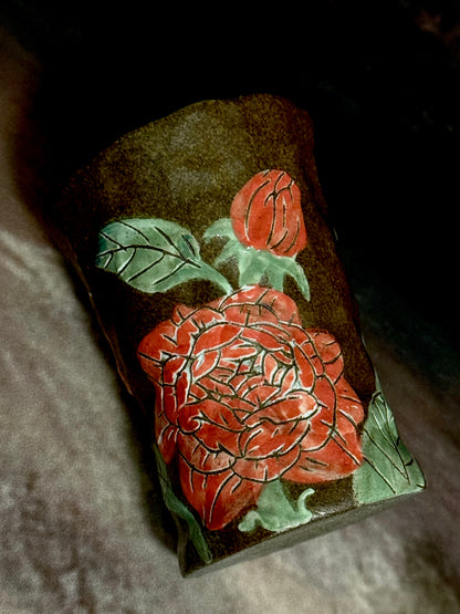 Wild Rose Crackle Handheld Mug