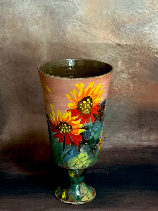 Summer Dusk Blaze Sunflower Tall Goblet