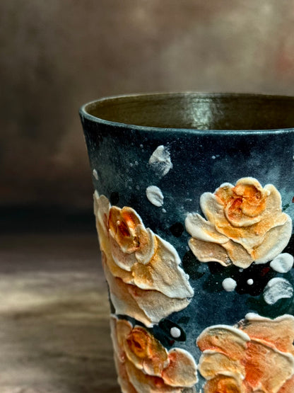 Starry Night Apricot Rose Mug