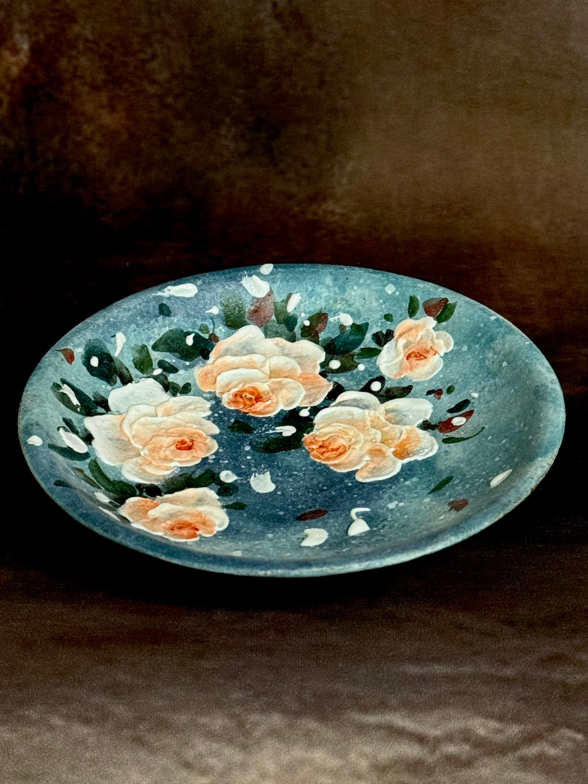 Starry Wild & Apricot Rose Pedestal Plate