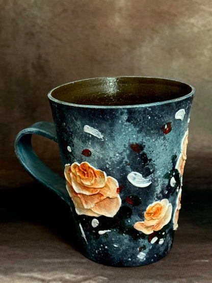 Starry Night Apricot Rose Mug
