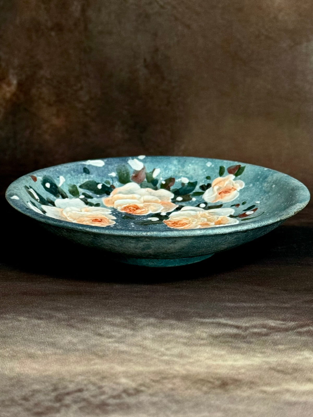 Starry Wild & Apricot Rose Pedestal Plate