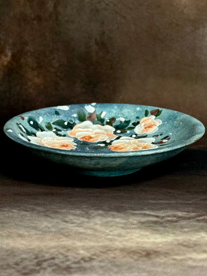 Starry Wild & Apricot Rose Pedestal Plate