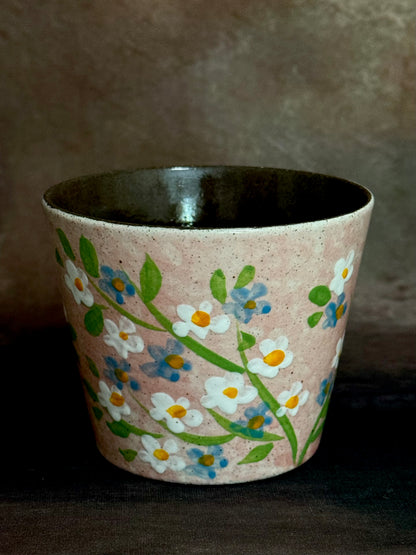 Pink Dawn & Forget-me-not Hand Cup