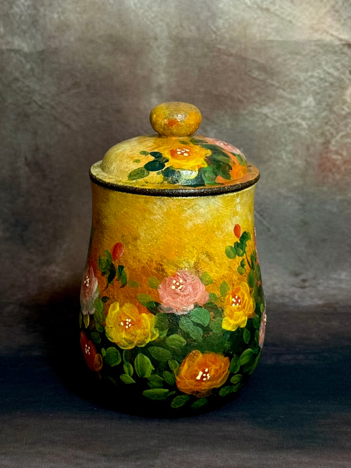 Evening Glow & Impressionist Rose Lidded Mug