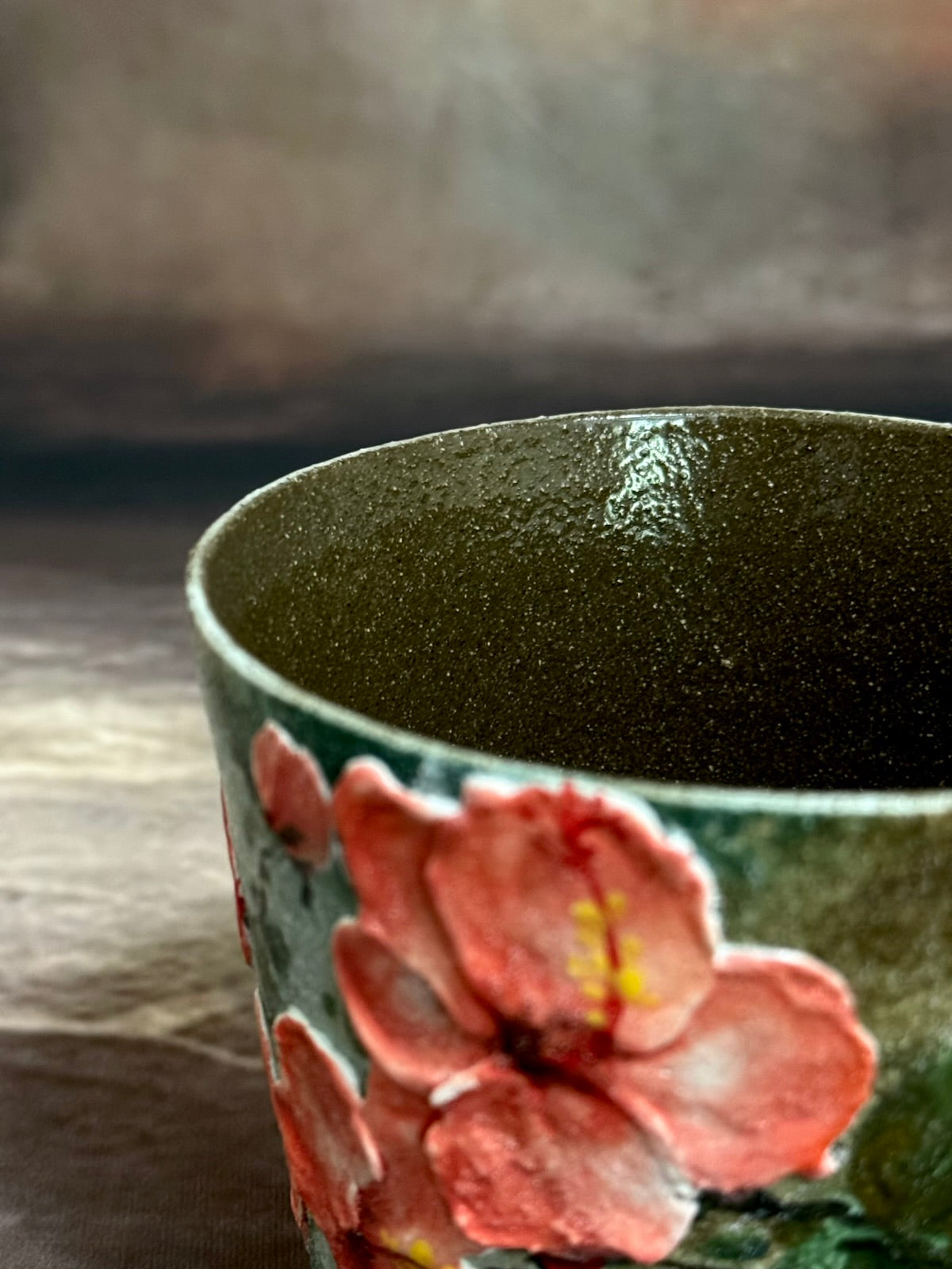 Mist Veil & Orange Hibiscus Hand Cup