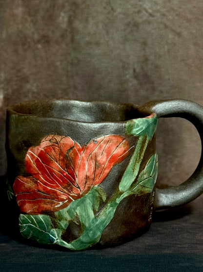 Wild Rose Crackle Short Mug