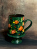Forest Blaze Rose Ruffled Pedestal Mug
