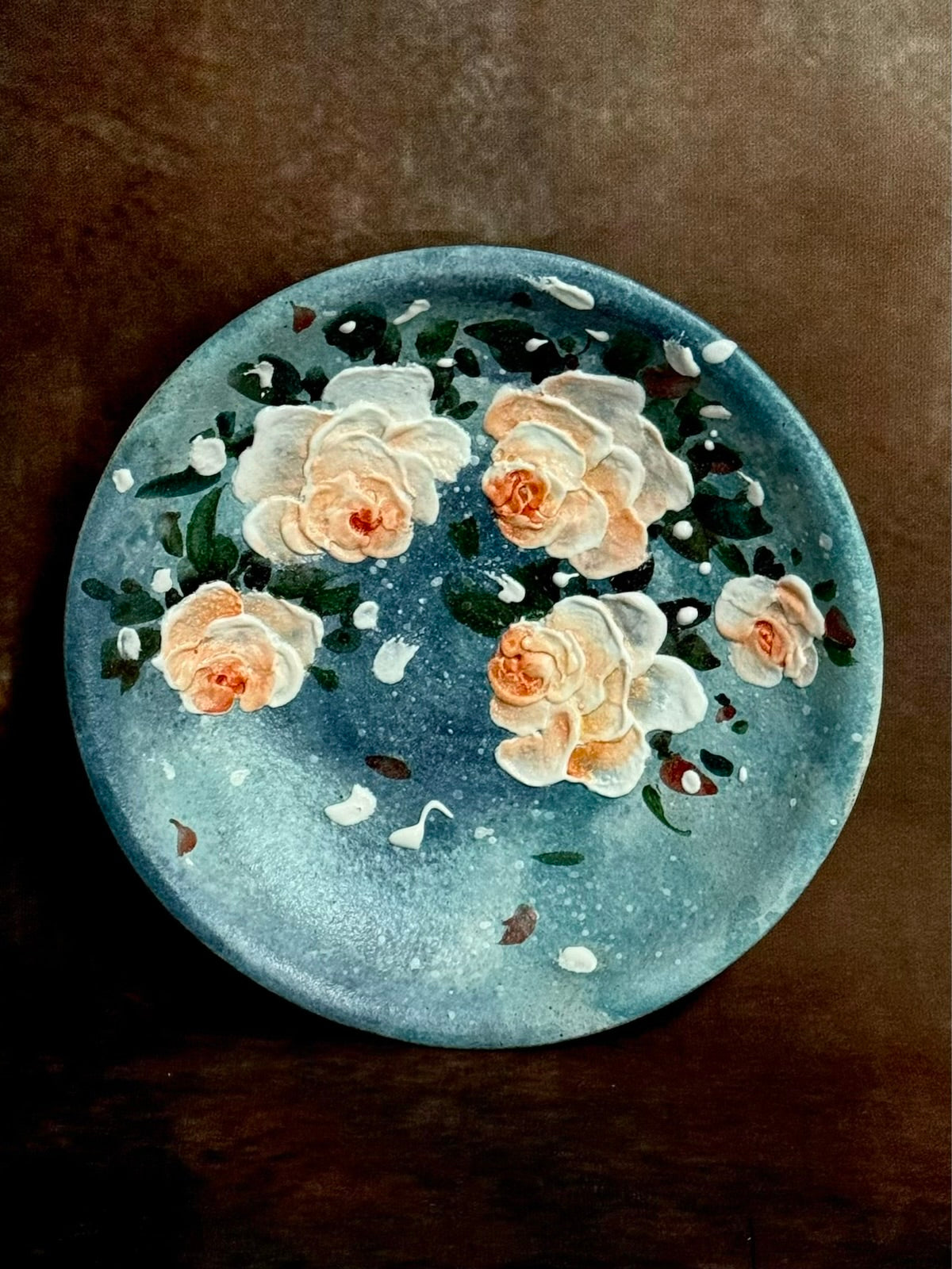 Starry Wild & Apricot Rose Pedestal Plate