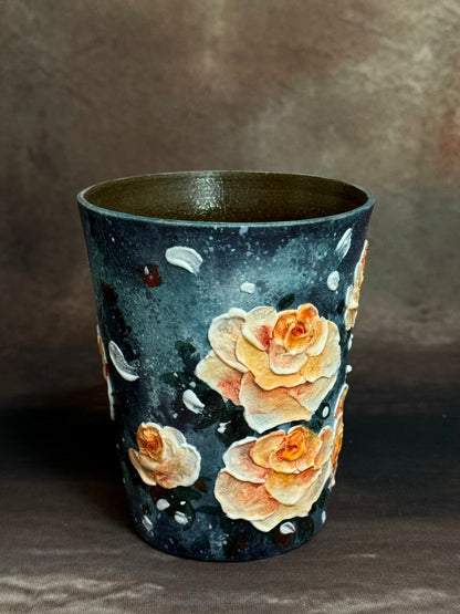 Starry Night Apricot Rose Mug