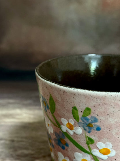Pink Dawn & Forget-me-not Hand Cup