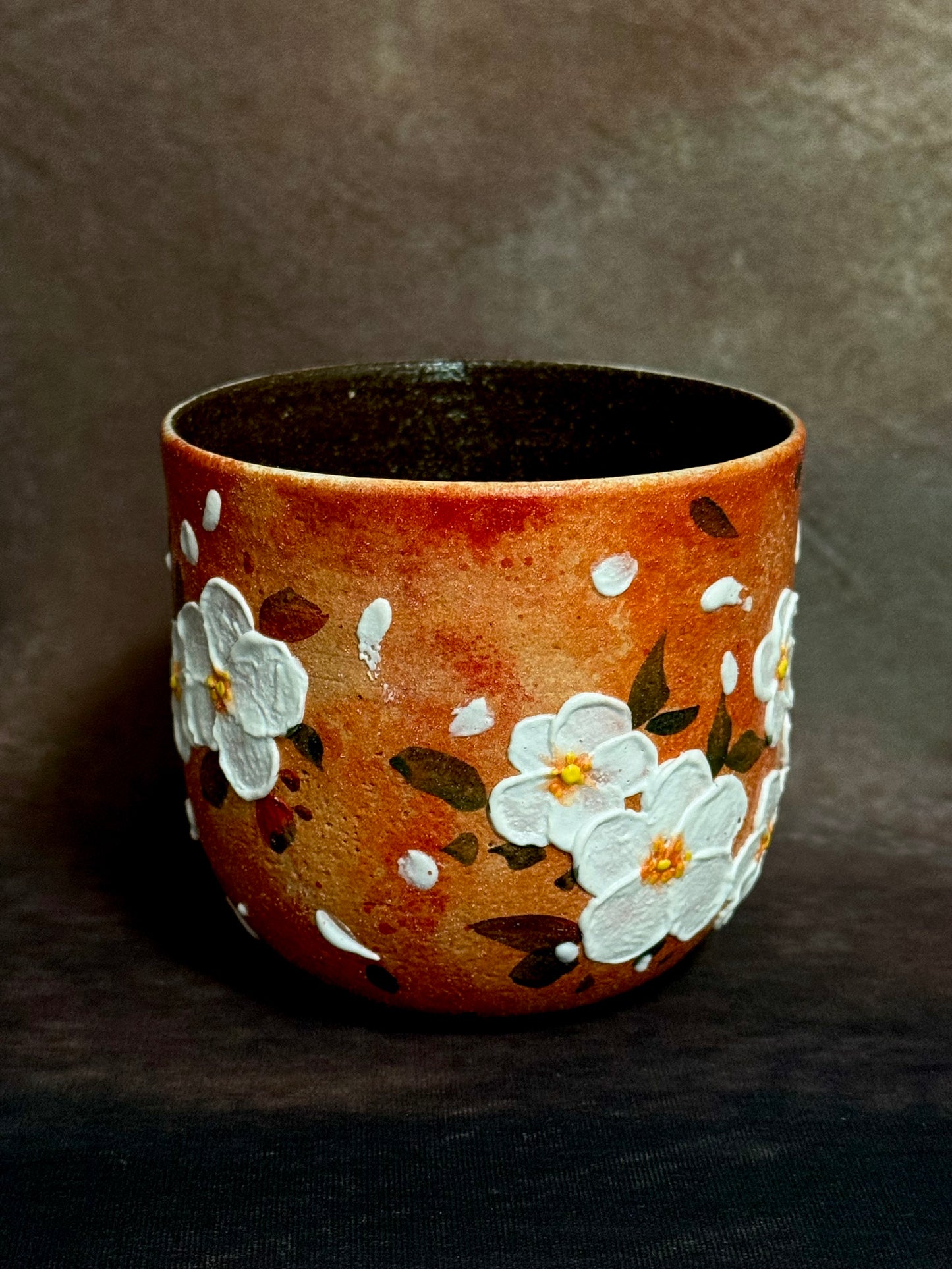Autumn Glow White Cherry Blossom Handheld Cup