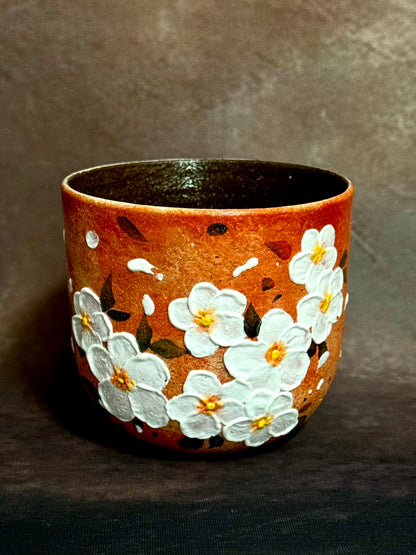 Autumn Glow White Cherry Blossom Handheld Cup