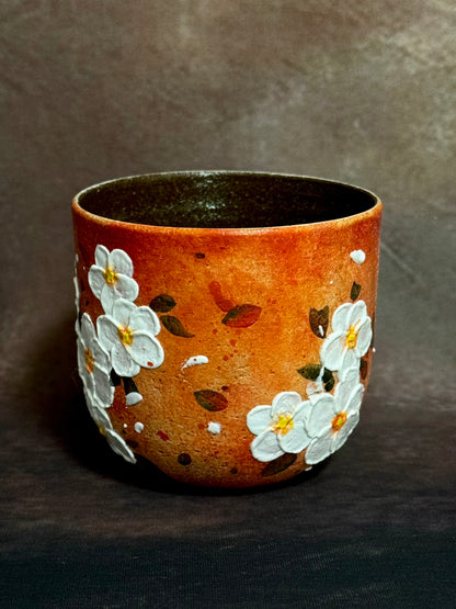 Autumn Glow White Cherry Blossom Handheld Cup