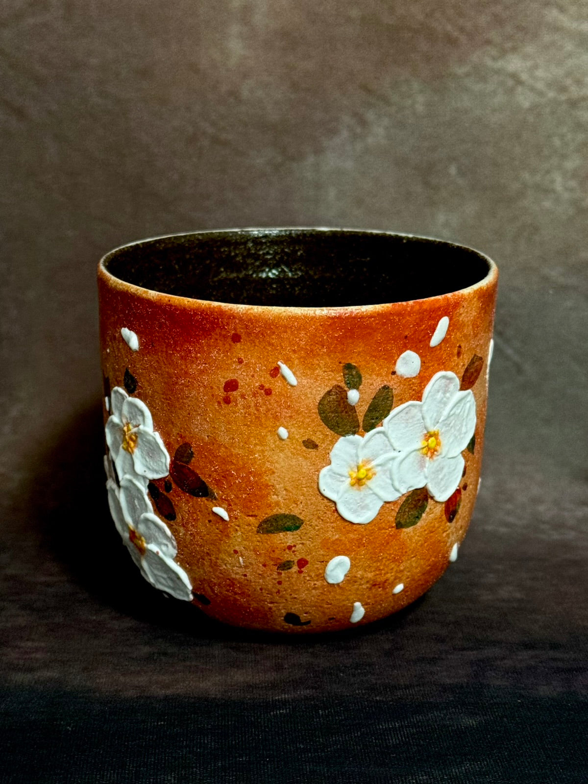 Autumn Glow White Cherry Blossom Handheld Cup