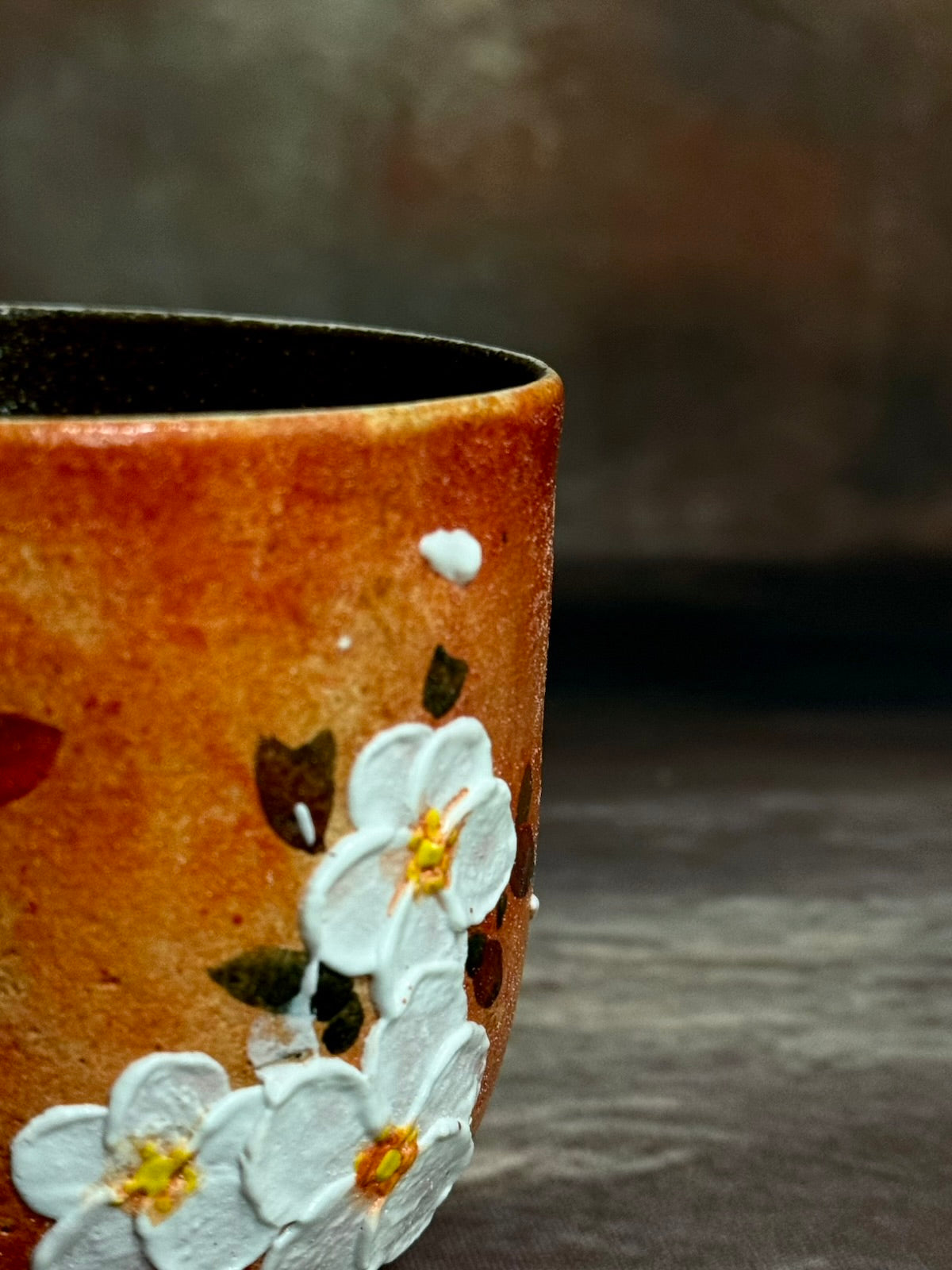 Autumn Glow White Cherry Blossom Handheld Cup